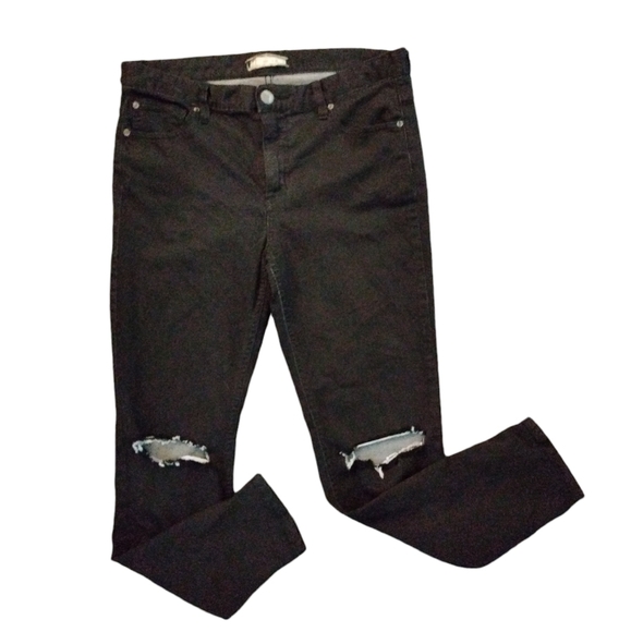 Free People Black Busted Knee Skinny Jeans - Picture 7 of 7